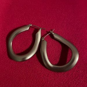 Lia Sophia silver hoop style earrings
